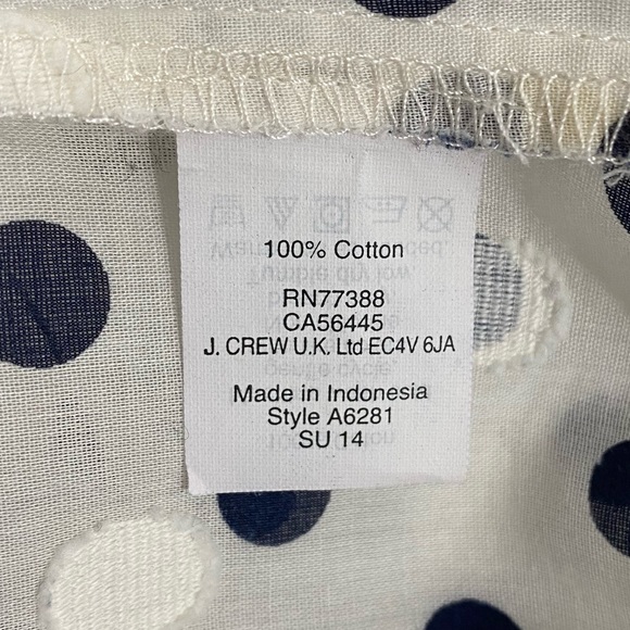 J.Crew || woman’s black and white polka dots buttons down top Size 8 - Picture 5 of 6